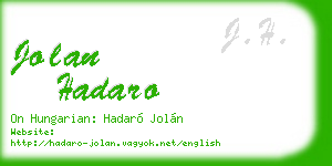 jolan hadaro business card