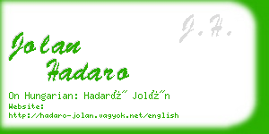 jolan hadaro business card